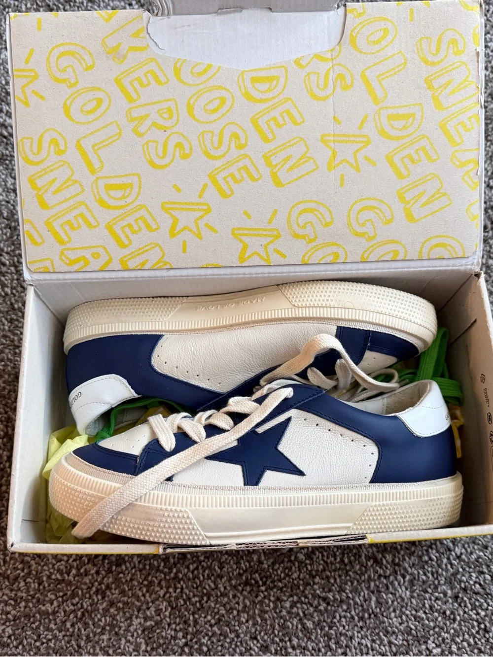 Kids Navy & White Star Sneakers - Golden Goose
